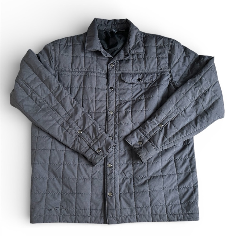 Eddie Bauer Men's Shirt Jacket Gray